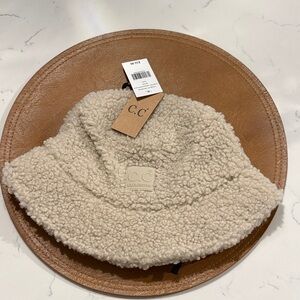 C.C Beige Sherpa Bucket Hat New with Tags